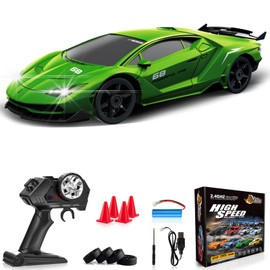 Everbigmai RC Drift Car 1:24 Remote Control Car 4WD 15KM/H High Speed Racing Sport Car with LED Lights RC Cars Toy Cars for Kids Boys Girls Adults Gifts Birthday Christmas Rechargeable Batteries