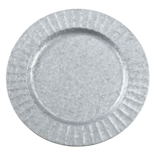 Metal Charger Plates With Ruffled Galvanized Design (Set of 4)
