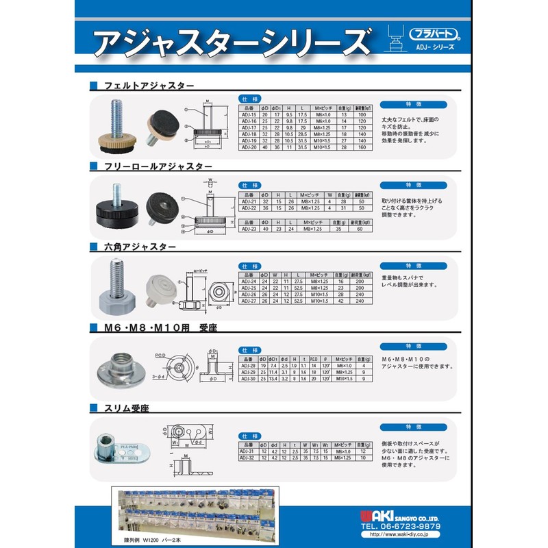 Waki Sangyo M6 Screw Socket 19×M6×7.9mm ADJ-28