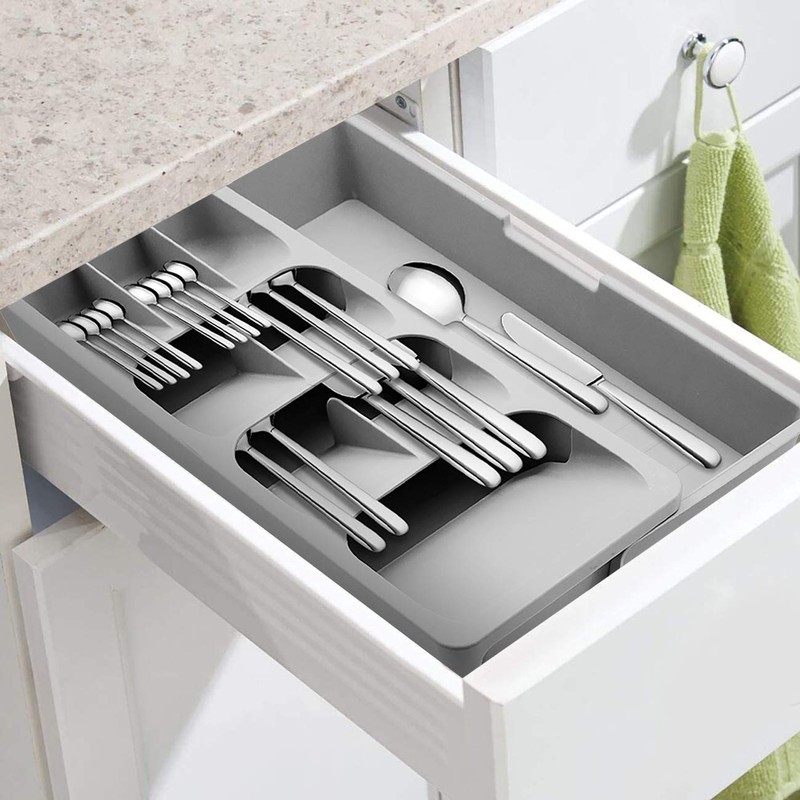 Kitchen DrawerStore Expandable Set，Expandable Plastic Kitchen Cabinet Drawer Storage Organizer