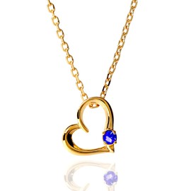 Royal Cara Women's Open Heart Natural Stone Necklace, Made in Japan, Gold K18, Y.G.P, Platinum, P.T.P, 925 Silver, Birthday Gift, Wife, Girlfriend, Mother's Day, Product Name: Queen of Hearts,