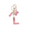 MMIUAEG Butterfly Initial Letter Keychain for Women Pink Tassel Keychain