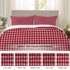 BaoNews Red White Checkered Duvet Cover Set Queen Size,3 Pieces