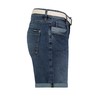 Sublevel Damen Jeansbermuda mit Gürtel, Aufschlag, 5-Pocket Dark-Blue M