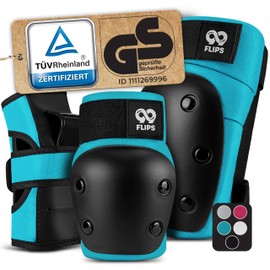 99FLIPS Inline Pads Adult with GS [Set of 6] Dive - L in Light Blue - Protectors Inline Skates Women's Protectors Inline Skates Adults - Knee Pads Ice Skate Protectors - Ice Skates