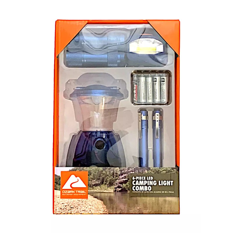 Ozark-Trail Outdoor 6-Piece Set LED Camping Hiking Hunting Light Combo