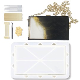 MUFUN Rectangle Resin Clutch, Unique Fashionable Bag Mold with 26pcs Tools