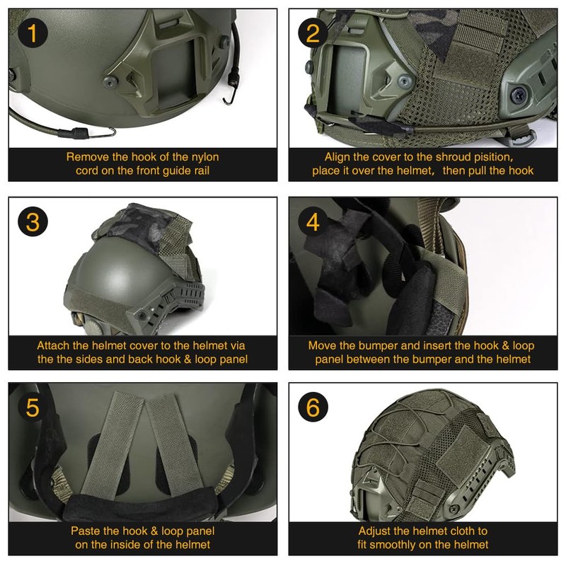 IDOGEAR SPORTS Tactical Helmet Cover for Fast Helmets - Camo