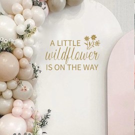 A Little Wildflower is on The Way Baby Shower Party Decal Sign - Flower Baby Shower Decoration,Floral Theme Gender Reveal Girl or Boy Baby Shower Decal Sign (wildflower decal)