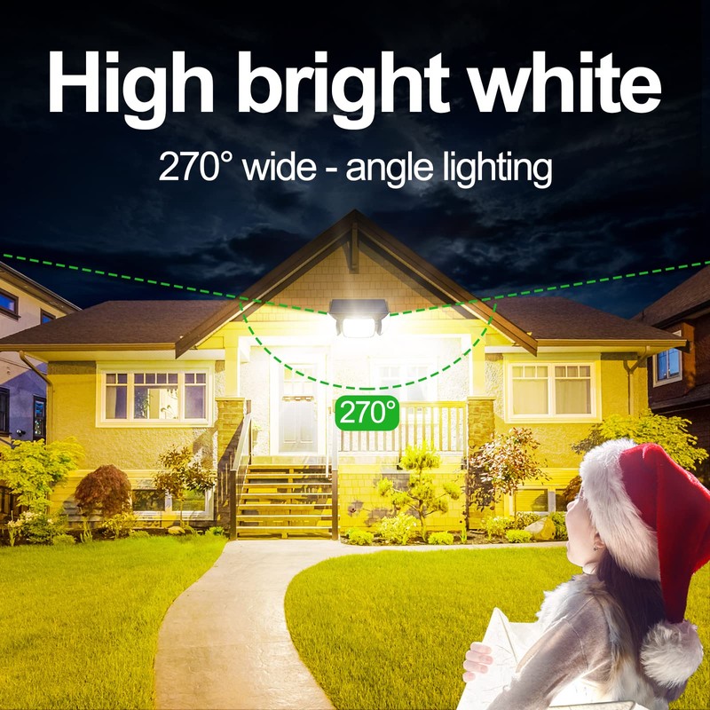 intelamp Solar Outdoor Lights 1200LM 6000mAh Security Lights with Remote