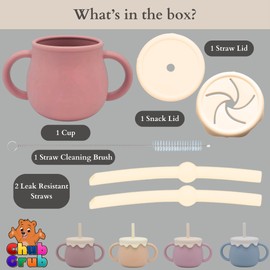 Chub Grub 3 in 1 Toddler Straw Cups | Baby Straw Cups | Sippy Cup with Straw | Toddler Cup with Straw