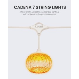 Claymore Cadena 7 String Lights - LED Outdoor String Lights for Halloween Decorations, Camping, Glamping, Backyard Parties, Events & Garden Decor. 4 Color Temperatures.