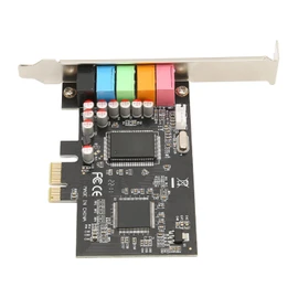 PCIe 5.1 Channel Stereo Sound Card, DLS Sound Library Technology 24bit 48KHz Internal PCIe Gaming Sound Card for Home Theater, 3D Games, Music Listening, Karaoke