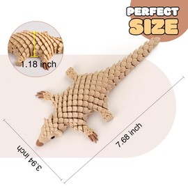 3D Printed Animals, 8" Articulated Pangolin Toy, 3D Printed Toys, Flexible Animal Figurine Fidget & Desk Decor, Realistic Scaled Pangolin Collectible Gift for Office, Animal Lovers (Pangolin Toy)