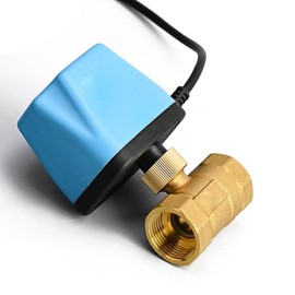 Motorized Ball Val ve 1" DN25 Two-Way Electrical Ball Valve with 12-24V DC Valve Actuator, Normally Closed, 2-Wire Auto Return, IP54 for Flow Control