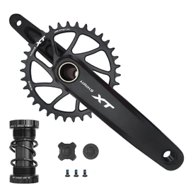 HAIKS 1x Mountain Bike Crankset 170mm with 36T Chainring & Bottom Bracket - 6061 Alloy Hollowtech Crank, 104BCD Narrow-Wide Teeth, Compatible 8-12S (BSA24/BB92/PF30/BB30/T47)