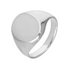 Sterling Silver Oval Unisex Signet Ring Size R