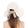 Women Sun Bucket Hat Ponytail Hole with Bow Tie Waterproof