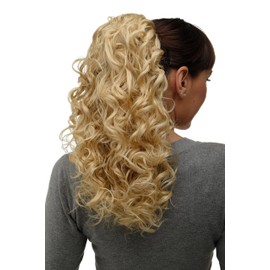 WIG ME UP NC002-202 Hairpiece Ponytail with 2 combs/clips & elastic draw string long full curls voluminous golden light blond 18inch
