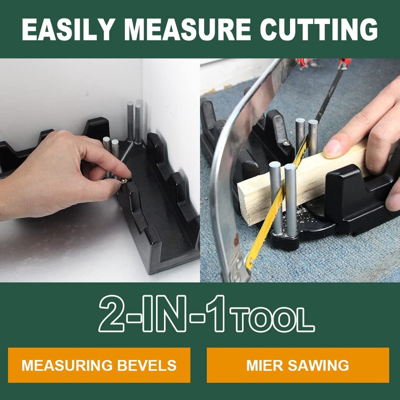 2-in-1 Mitre Measuring Cutting Tool, Measuring and Sawing Mitre Angles