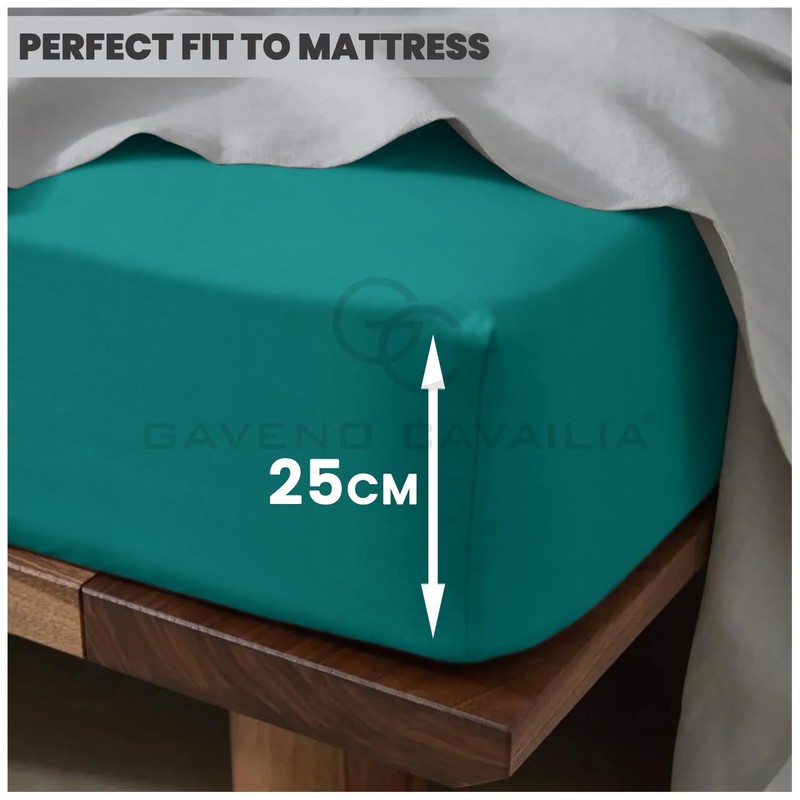 Plain Dyed Bedding Fitted Bedsheets, Soft & Comfy Double Bed