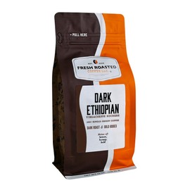 Fresh Roasted Coffee, Dark Ethiopian Yirgacheffe Kochere, 12 oz, Dark Roast, Kosher, Whole Bean