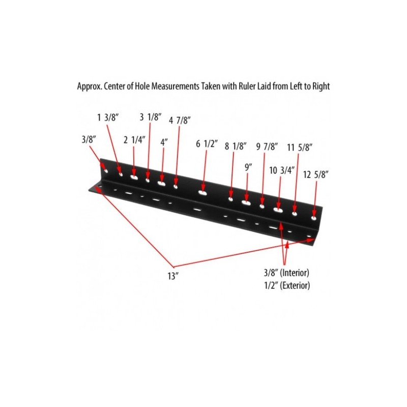 bedCLAW 13" Steel Bed Frame Extension Rails, 1.5"x1.5", Set of
