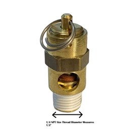 Sellerocity American Made ASME Code 5-Pack of Brass Air Compressor Safety Valves Featuring Stainless Steel Spring & Silicone Seal, 1/4 NPT, 400 PSI, 336 CFM, with Internal Viton Seal