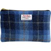 Vagabond Bags Harris Tweed Check Wash Bag, Blue (Mid Blue),