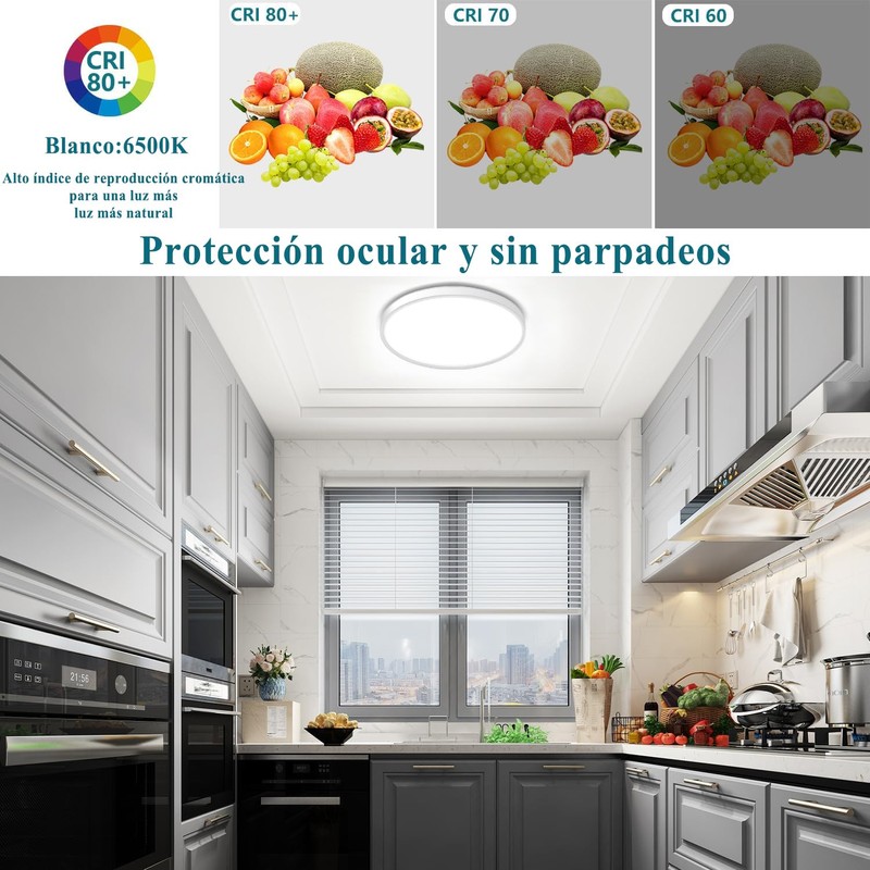 Ouyulong LED Ceiling Light Bathroom Ceiling Light 18W 1620LM 6500K