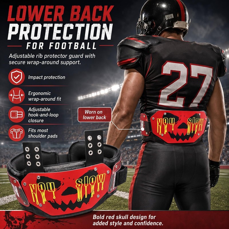 RoundFunny Football Rib Protector for Adult Mens Youth, Guard, Adjustable
