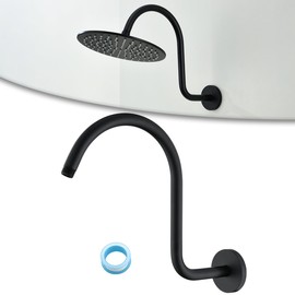 SWHYGER Wall Mounted Shower Arm Extension Head Holder Stainless Stee for Elbow Bathroom Accessories Pipe Bath Tube Matte Black,SW-RD91098-13MB.