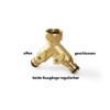 REHAU 2-way distributor made of robust brass, simultaneous connection of