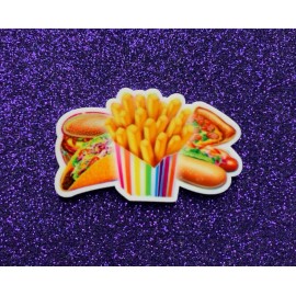 5pc Rainbow, Fries, Pizza, Hot Dog, Hamburger, Best Friends, so Kawaii! Planar