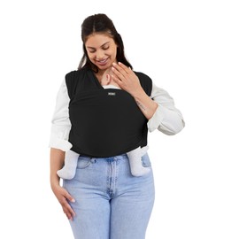 Moby Basics Baby Wrap Carrier for Newborns to Toddlers (8-33lbs), Infant Sling Carrier, Lightweight & Hands Free Design, Adjustable for All Body Types (Black)