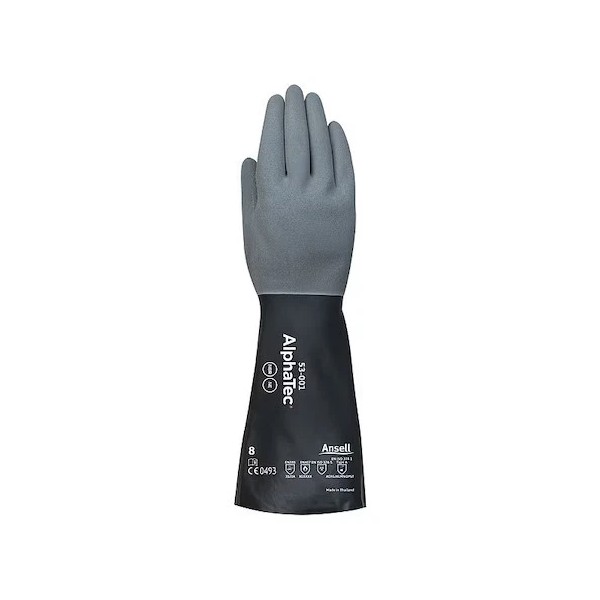 Ansell 53-001 Alphatec Chemical Resistant Gloves, Neoprene/Nitri