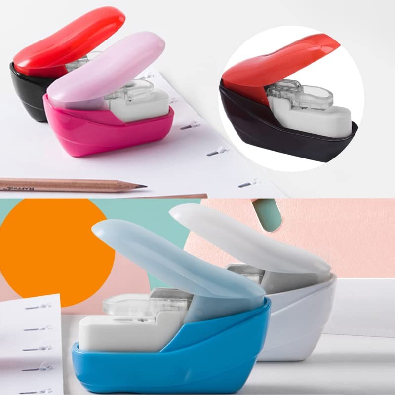 Staple-less stapler, mini cute book manual stapler machine for brochures,