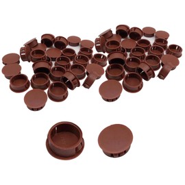 100 Pcs Plastic Plugs, 20mm Plastic Hole Plugs, Locking Insert End Cap, Hole Covers for Screw Holes Furniture Machines Cabinets(Reddish brown)