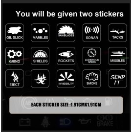 CmeRto 2Pcs Novelty Stickers for Car or Truck Unused Button, Control Dash Button...