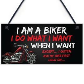 Red Ocean Funny Biker Gifts Motorbike Motorcycle Enthusiast Gifts Man Cave Garage Sign Christmas Birthday Gifts For Men Him Dad