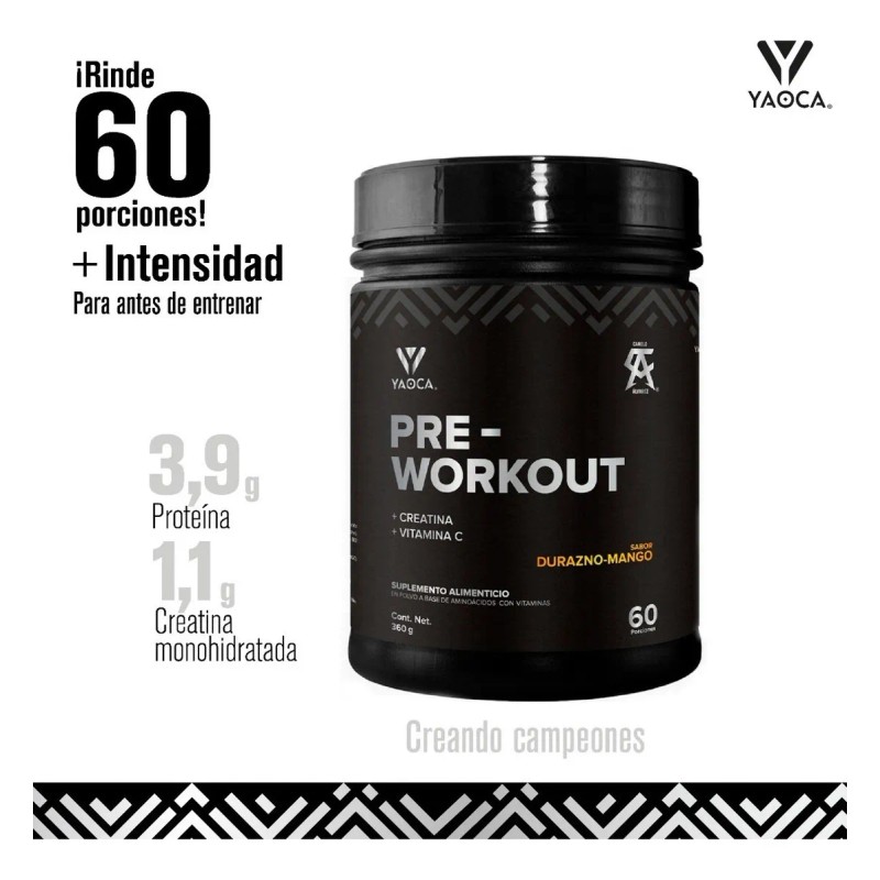 Pre Workout I Yaoca I 360 g I 60 Servicios