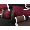 Chezmoi Collection Upland 7-Piece Quilted Patchwork Comforter Set, Burgundy/Black/Brown, California