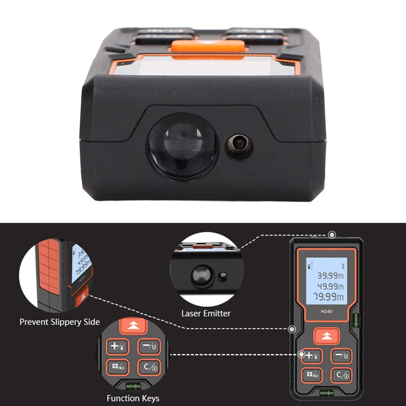 Laser Measure Distance Meter 40m Digital Display Tool for Construction