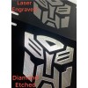 Diamond Etched LA Louisiana State Car Tag Black Metal Front