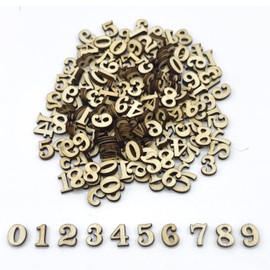 200pcs Wooden Numbers 0-9 Mini Wooden Numbers 15MM Mixed Small Wooden Number Natural Wooden Numbers Decoration for Scrapbooks Signs DIY Wall Decors - Small Embellishments