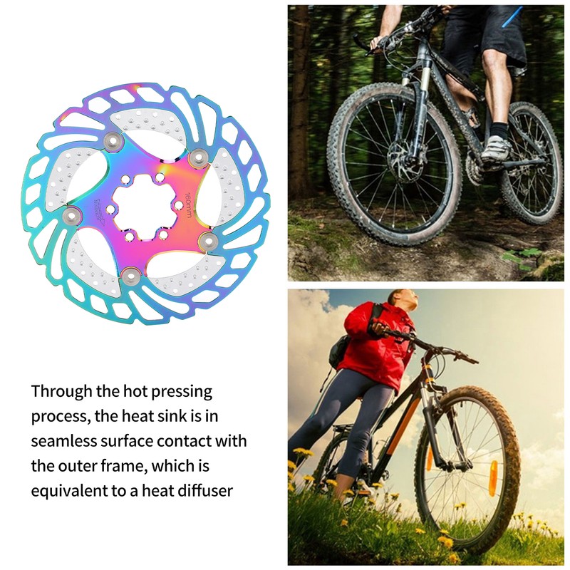 Mountain Bike TitaniumPlated Cooling Disc Brake Rotor 6 Nails Cycling