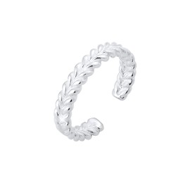 Elli Women's Toe Ring Braided Summer Beach in 925 Sterling Silver, Sterling Silver, No Gemstone