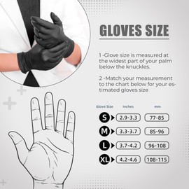 Black Nitrile Disposable Gloves - Latex-Free, Powder-Free, Pack of 100, Strong and Puncture-Resistant, Medical, Food Handling, Tatoo Barber Shop Gloves (X-Large)