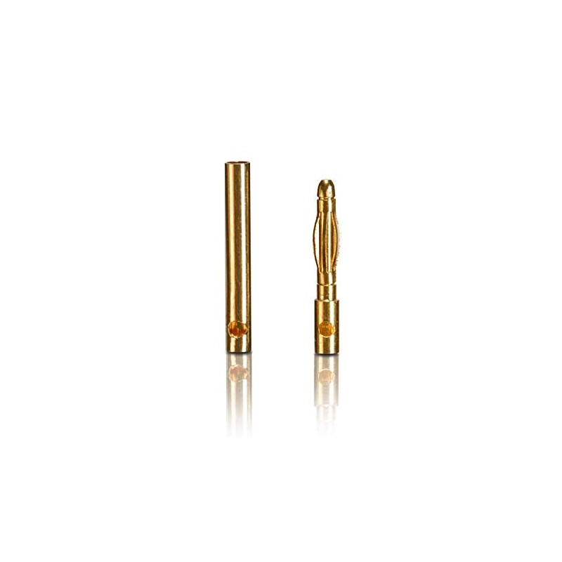 partCore Goldkontakt Verbinder Stecker Buchse 2.0 mm 2 Paar