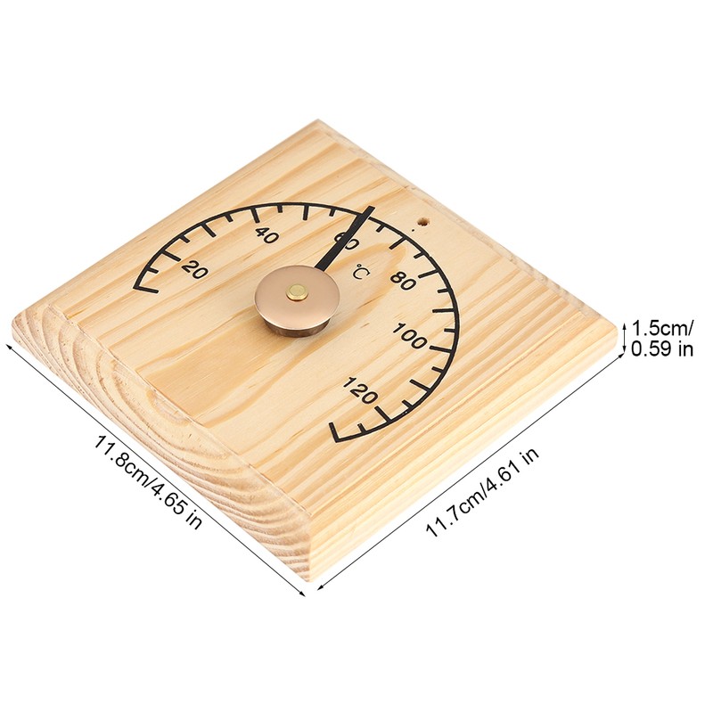 0~140℃ Wooden Thermometer Temperature Display for Sauna Room Wall Mounted